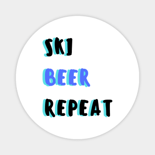 ski beer repeat Magnet